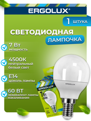 Светодиодная лампа Ergolux LED-G45-7W-E14-4K