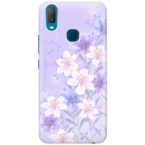 фото Ультратонкий силиконовый чехол-накладка для vivo y11 с принтом "лилии на фиолетовом" gosso