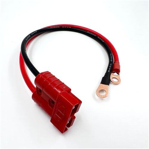 Разъем питания SMH\Goepp SY 50A с силиконовым проводом 8AWG -> клемма 60А, 300мм (Красный)