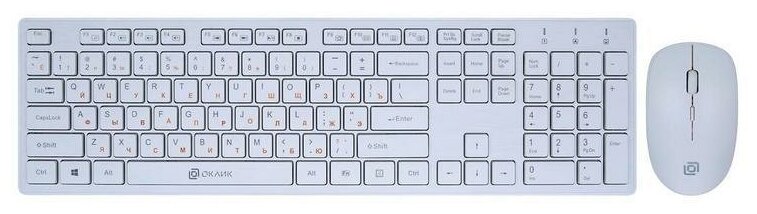 Набор клавиатура+мышь Oklick 240M беспроводной USB белый