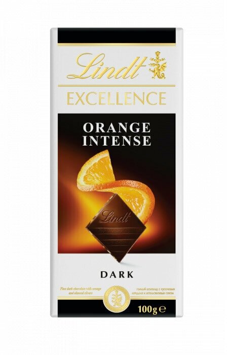 Lindt Excellence темный шоколад с кусочками апельсина и миндаля, 100 г