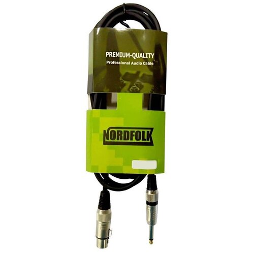 Кабель микрофонный NordFolk XLR/F - 6.35mm Jack Mono 3m NMC246/3M