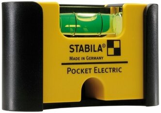 Уровень брусковый 1 глаз. Stabila Pocket Electric (с зажимом для крепления к ремню) 7 см