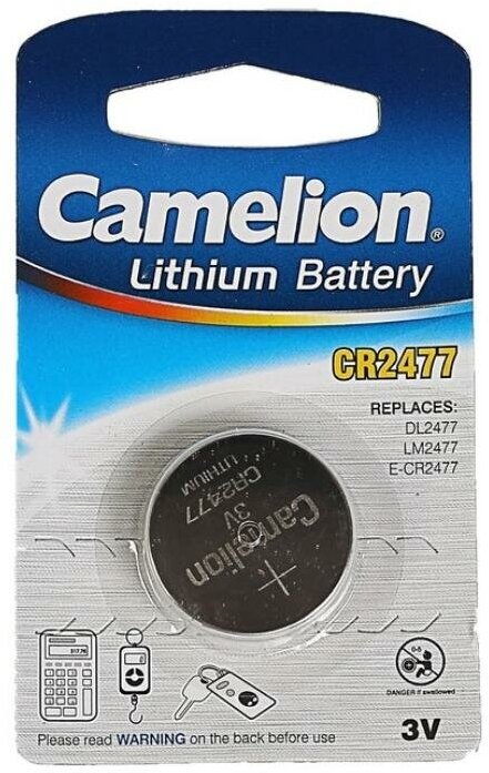 Элемент питания Camelion, CR2477/1BL Lithium (10/1800)