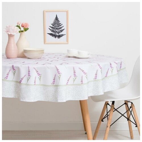 фото Скатерть круглая 4062 145х145 см, габардин, п/э 100% 6300780 сирень