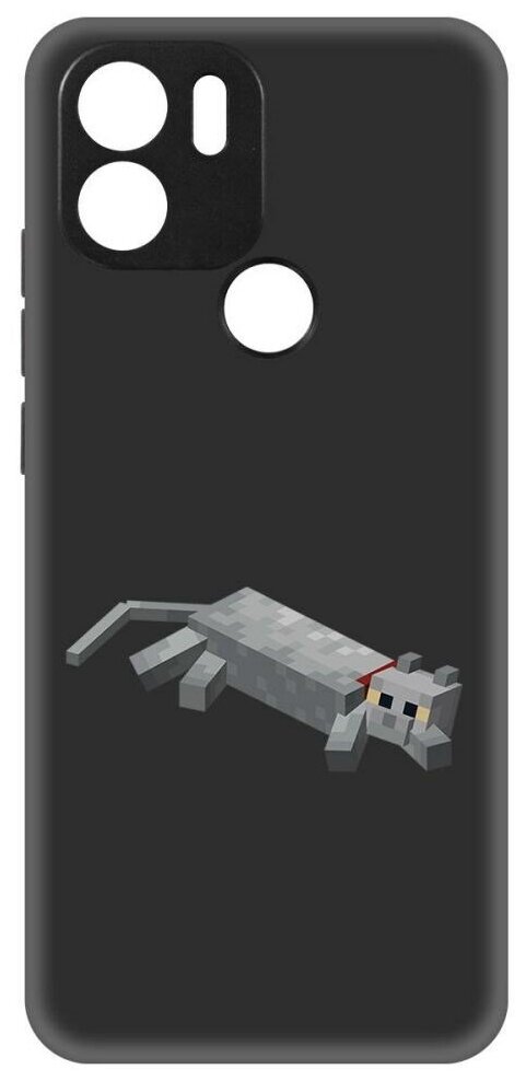 Чехол-накладка Krutoff Soft Case Minecraft-Кошка для Xiaomi Redmi A1+ черный