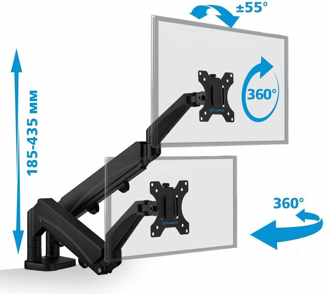 Кронштейн для двух мониторов настольный TUAREX ALTA-15 / 13