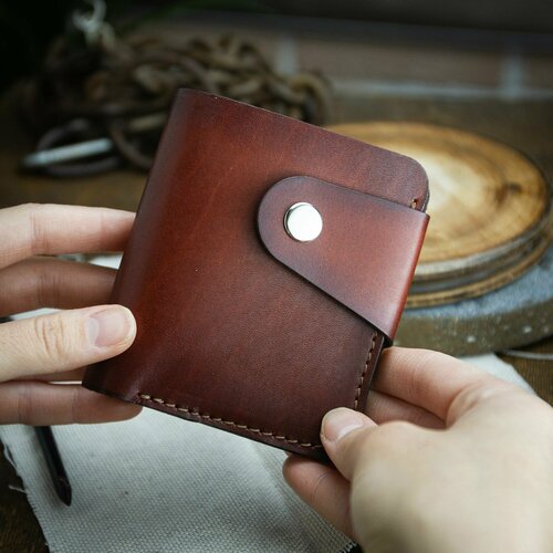 фото Мужской кошелек / портмоне "бифолд стандарт" / минималистичный кошелек / мужское портмоне saffa leather