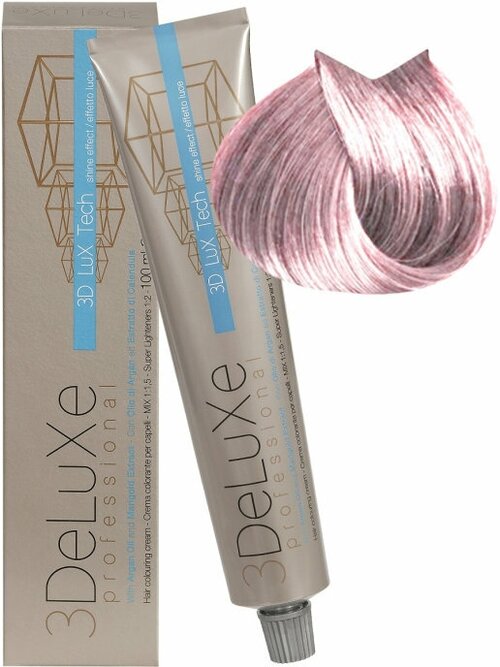3Deluxe крем-краска для волос 3D Lux Tech The Metals, 10.21 платиновый блондин пепельно-перламутровый, 100 мл