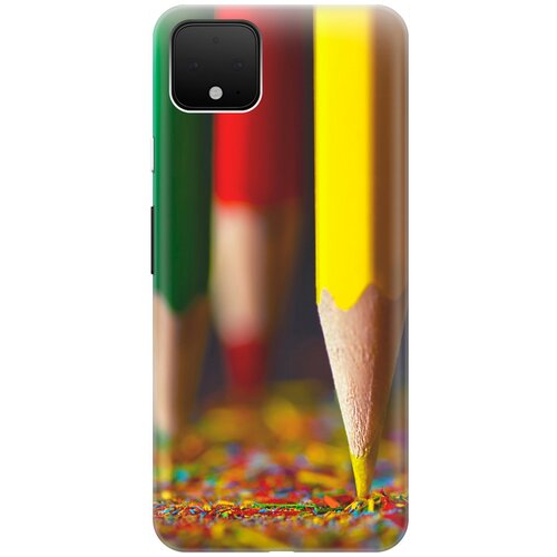 фото Ультратонкий силиконовый чехол-накладка для google pixel 4 с принтом "желтый карандаш" gosso