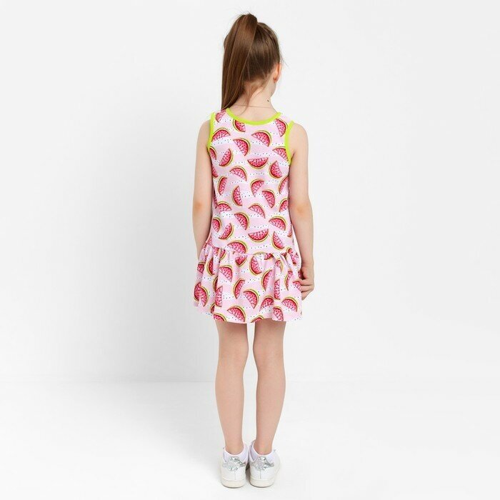 Платье для девочки, цвет розовый/арбузы, рост 122 см - фотография № 6
