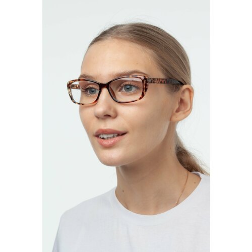 Готовые очки для зрения 6637 с диоптриями +2.00 корригирующие женские, EAE, коричнево-янтарные, пластиковые