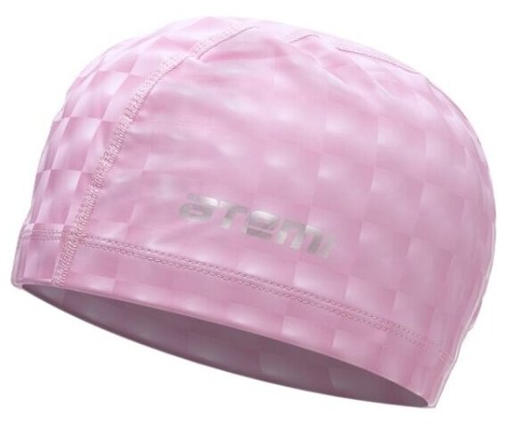 Шапочка для плавания Atemi , тканевая с ПУ покрытием, розовая 3D, PU 130