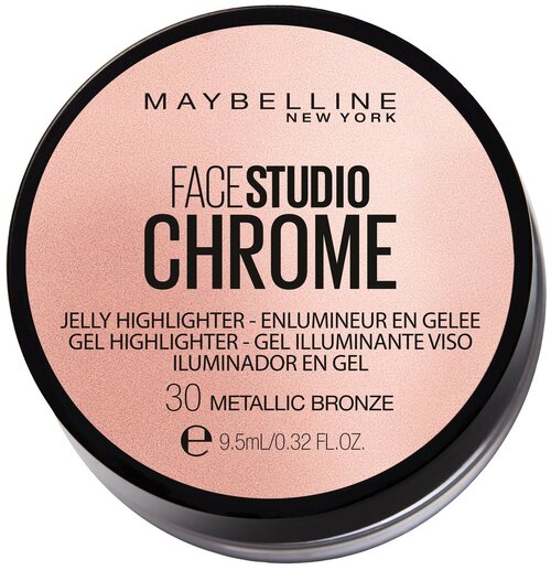 Maybelline New York Face Studio Гелевый хайлайтер Chrome Jelly Highlighter, 30, бронзовый металлик