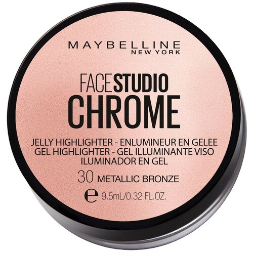 Maybelline New York Face Studio Гелевый хайлайтер Chrome Jelly Highlighter, 30, бронзовый металлик wholesale pudaier face highlighter brighten bronzers jelly gel face high light liquid body glitter eyeshadow tattoo party makeup