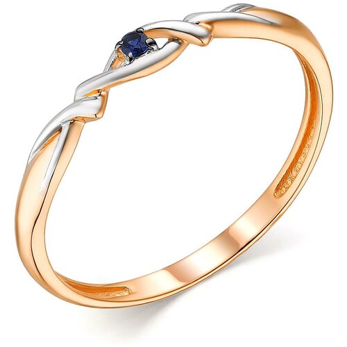 фото Алькор кольцо с 1 сапфиром из красного золота 13804-102, размер 17