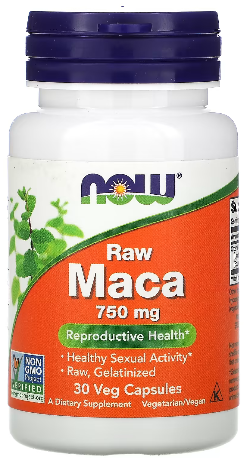 Капсулы NOW Raw Maca 750 мг, 750 мг, 30 шт.