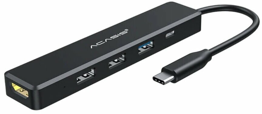 Хаб Acasis CM070 5 в 1 Type-C HUB to 4K HDMI + USB 3.0 + 2 x USB 2.0 + PD Black
