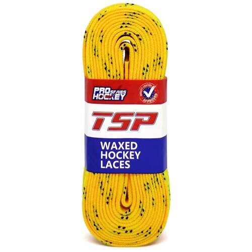 фото Шнурки хоккейные с пропиткой tsp hockey laces waxed 213 см(желтый)