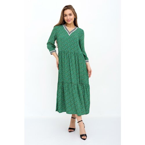 Платье Lika Dress, хлопок, повседневное, свободный силуэт, миди, размер 46, зеленый