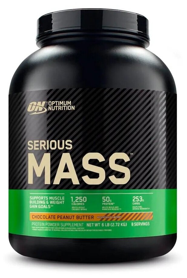 Гейнер Optimum Nutrition Serious Mass (2.72 кг) шоколад и арахисовое масло