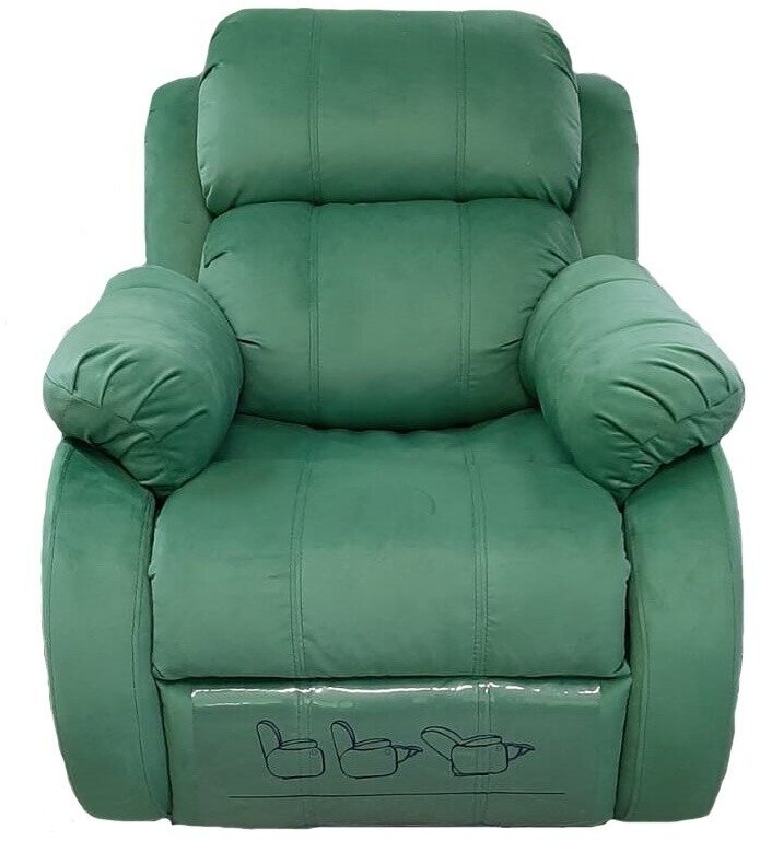 Реклайнер кресло универсальное механическое для салонов красоты - зеленое(SEVEN 342)