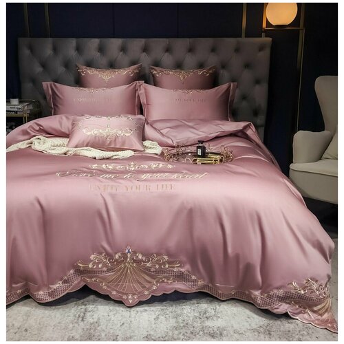 Постельное белье евро, 4 наволочки, 100% египетский мерсеризированный хлопок, гладкошерстный сатин делюкс, в подарочной упаковке, Ситрейд (DHC001)