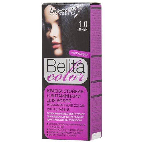 Белита-М Belita Color Стойкая краска для волос, 1.0 черный