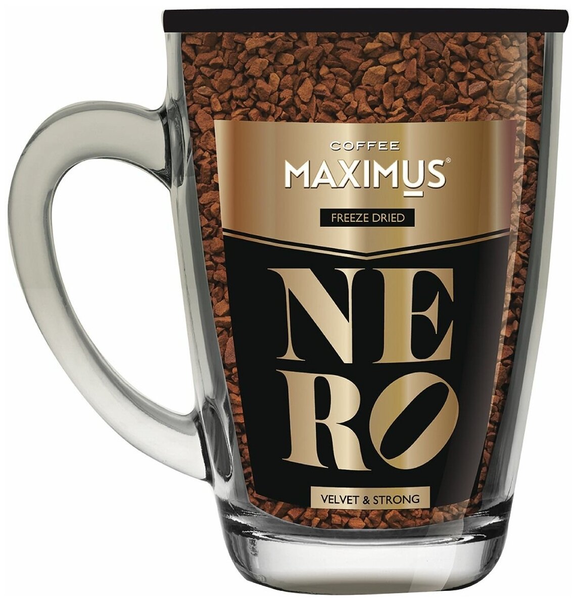 Кофе сублимированный в стеклянной кружке NERO ТМ Maximus 70 г, 2 уп