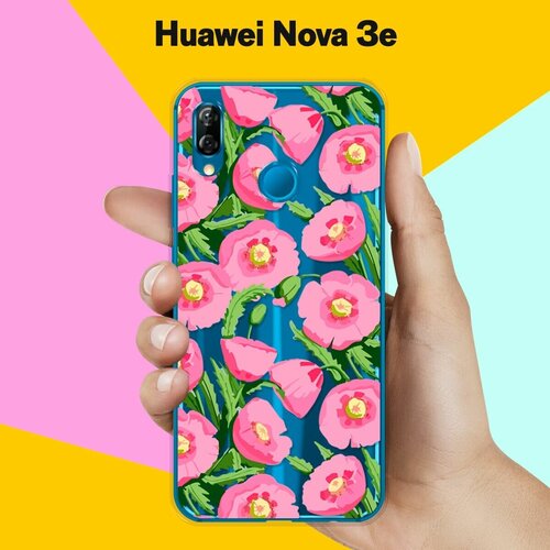 Силиконовый чехол Узор из цветов на Huawei Nova 3e силиконовый чехол узор из такс на huawei nova 3e