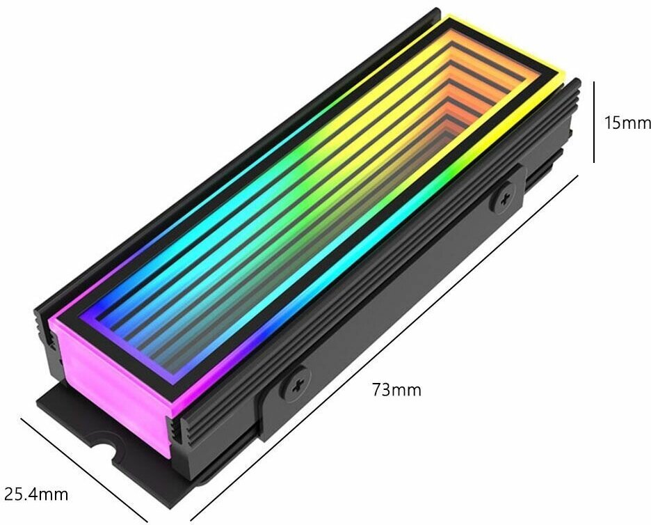 Радиатор для жесткого диска M2 Nvme SSD A-RGB синхронизация