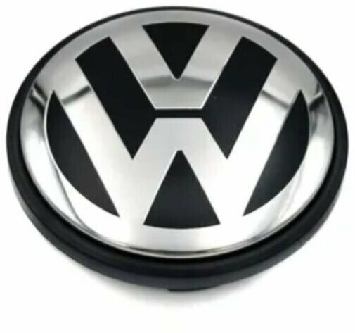 Заглушка на колеса Volkswagen колпачок диска фольксваген, черный, хром,65мм
