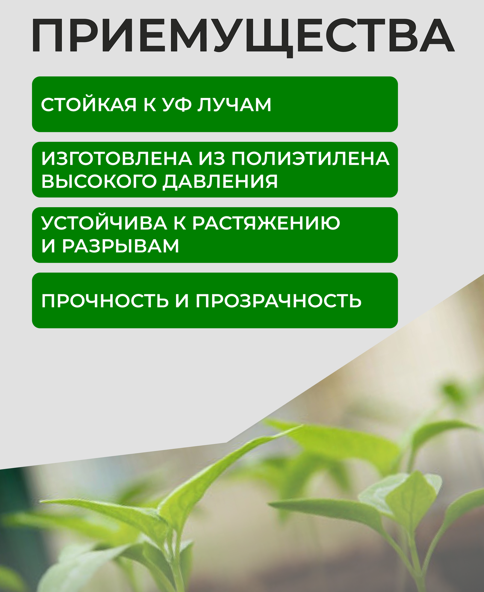 Пленка п/э армированная для теплиц, полотно 12,5м. кв. Ширина 2 м. Длина 6,25 м. 200мкм. Леска — фото 1