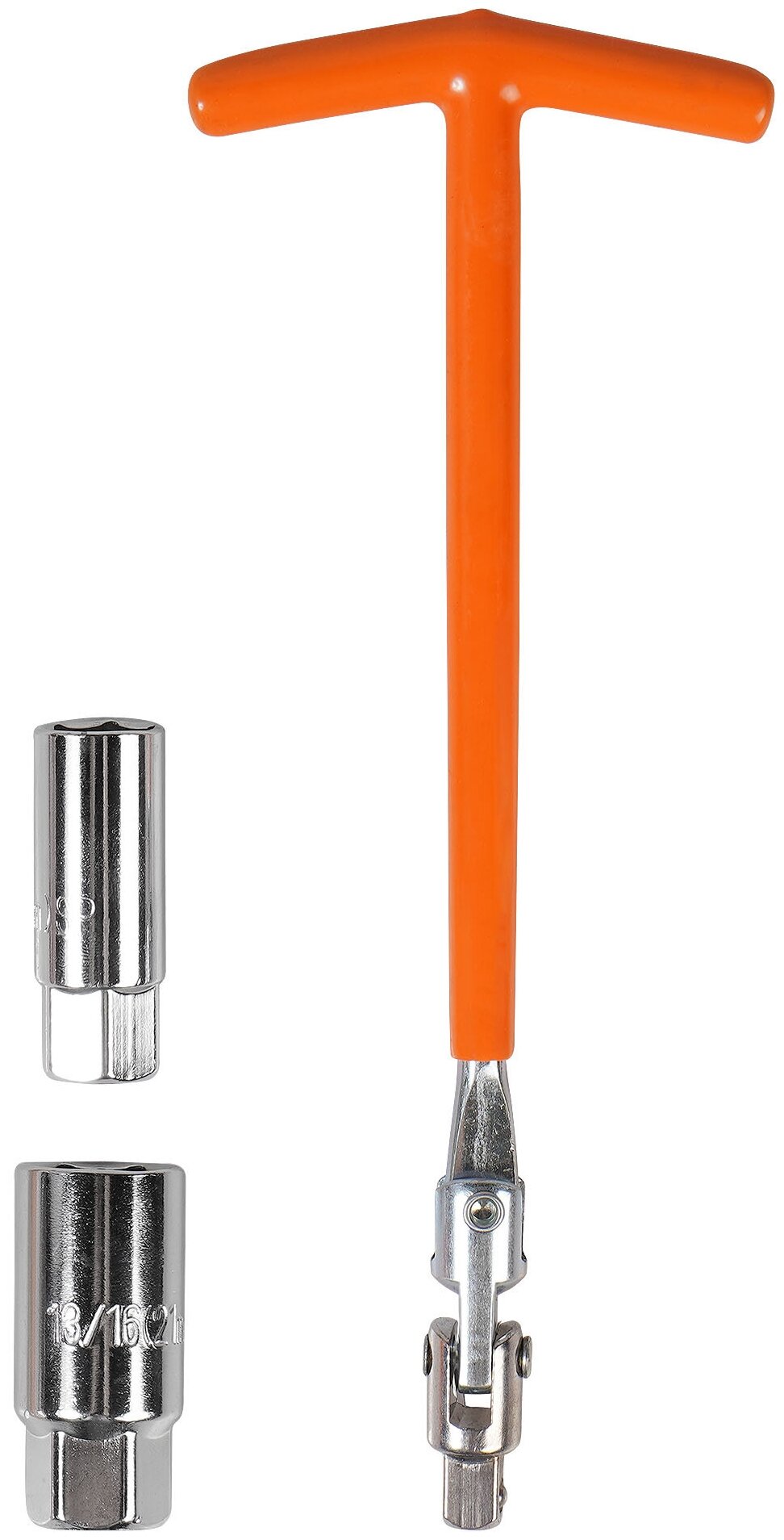 Ключ свечной Т-образный 250мм в комплекте головки 16мм и 21мм с резиновым фиксатором