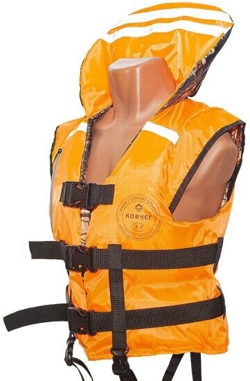 Спасательный жилет Ковчег Хобби двусторонний, оранжевый/камуфляж, XS-S/р.40-44/до 45 кг
