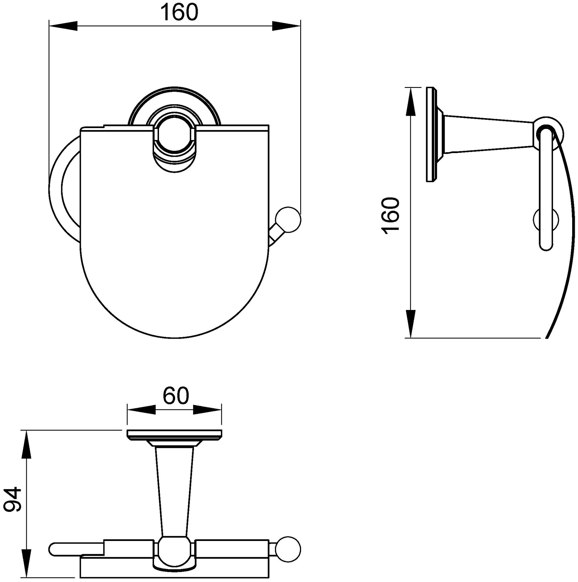 Держатель для туалетной бумаги Timo Nelson 160042/150042, хром, круглая форма - фото №4