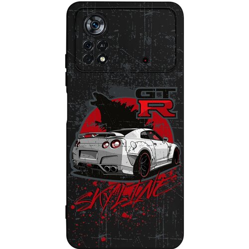 Силиконовый чехол Mcover для Xiaomi Poco X4 Pro 5g с рисунком Машина Nissan GTR Skyline силиконовый чехол mcover на xiaomi poco f3 с рисунком nissan gtr skyline