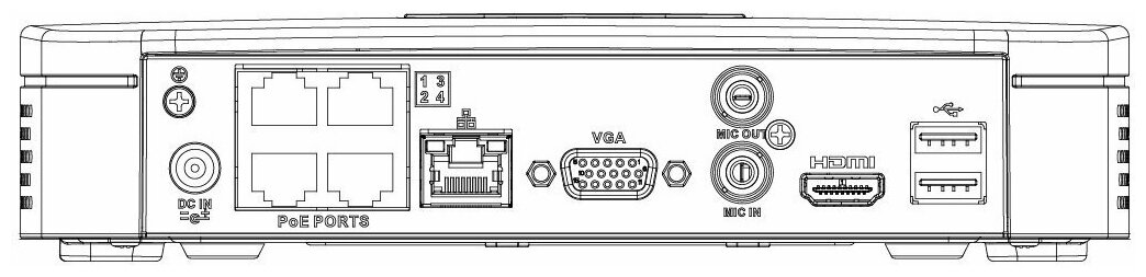 IP видеорегистратор 4K с 4 POE портами DHI-NVR2104-P-4KS2 - фотография № 2