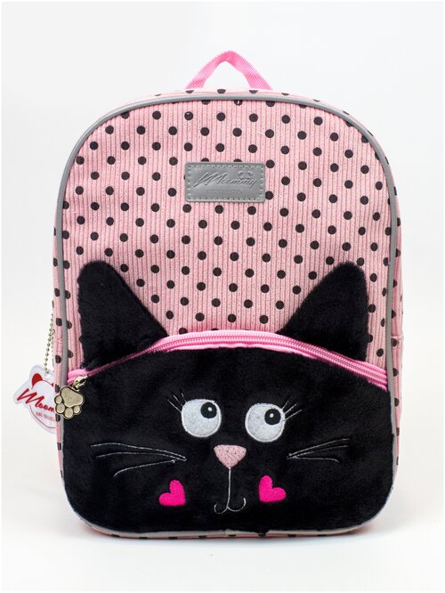 Рюкзак детский дошкольный в садик для девочек кошка розовый Moommy