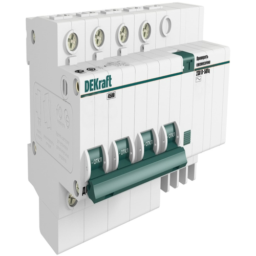 Выключатель автоматический дифференциальный (АВДТ) 4п 63А 30мА тип AC С 4.5кА ДИФ-101 15026DEK Schneider Electric dekraft автоматический дифференциальный выключатель 4р 63а 30ма тип ac х ка с диф 101 4 5ка арт 15026dek