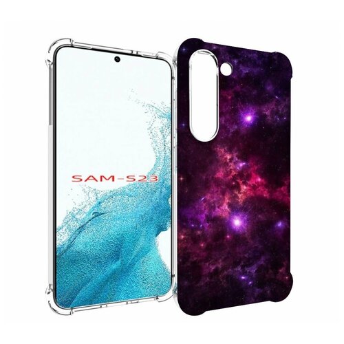 Чехол MyPads фиолетовый-космос-с-облаками для Samsung Galaxy S23 задняя-панель-накладка-бампер