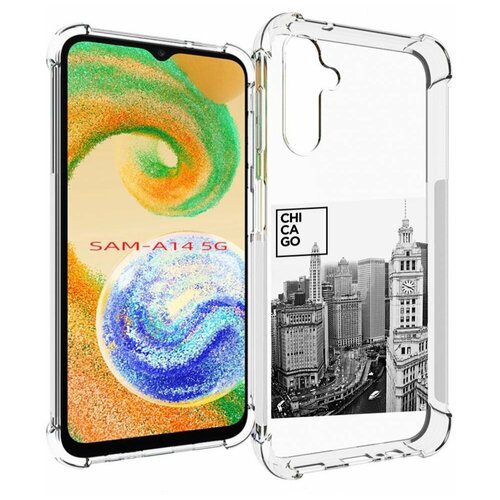 чехол mypads змея красно черно белый для samsung galaxy a14 5g задняя панель накладка бампер Чехол MyPads черно белый чикаго для Samsung Galaxy A14 4G/ 5G задняя-панель-накладка-бампер