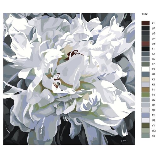 картина маслом цветы белые розы 1 Картина по номерам T482 белые розы 40x40
