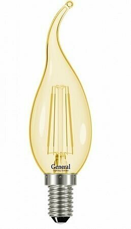 Лампа светодиодная филамент GLDEN-CWS-7W-230V-E14-4500K Золотая (6шт) General