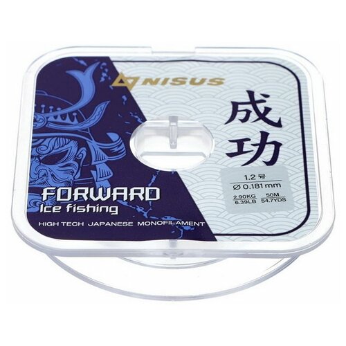 Леска Forward Ice Fishing, диаметр 0.181 мм, тест 2.9 кг, 50 м, Nylon Transparent