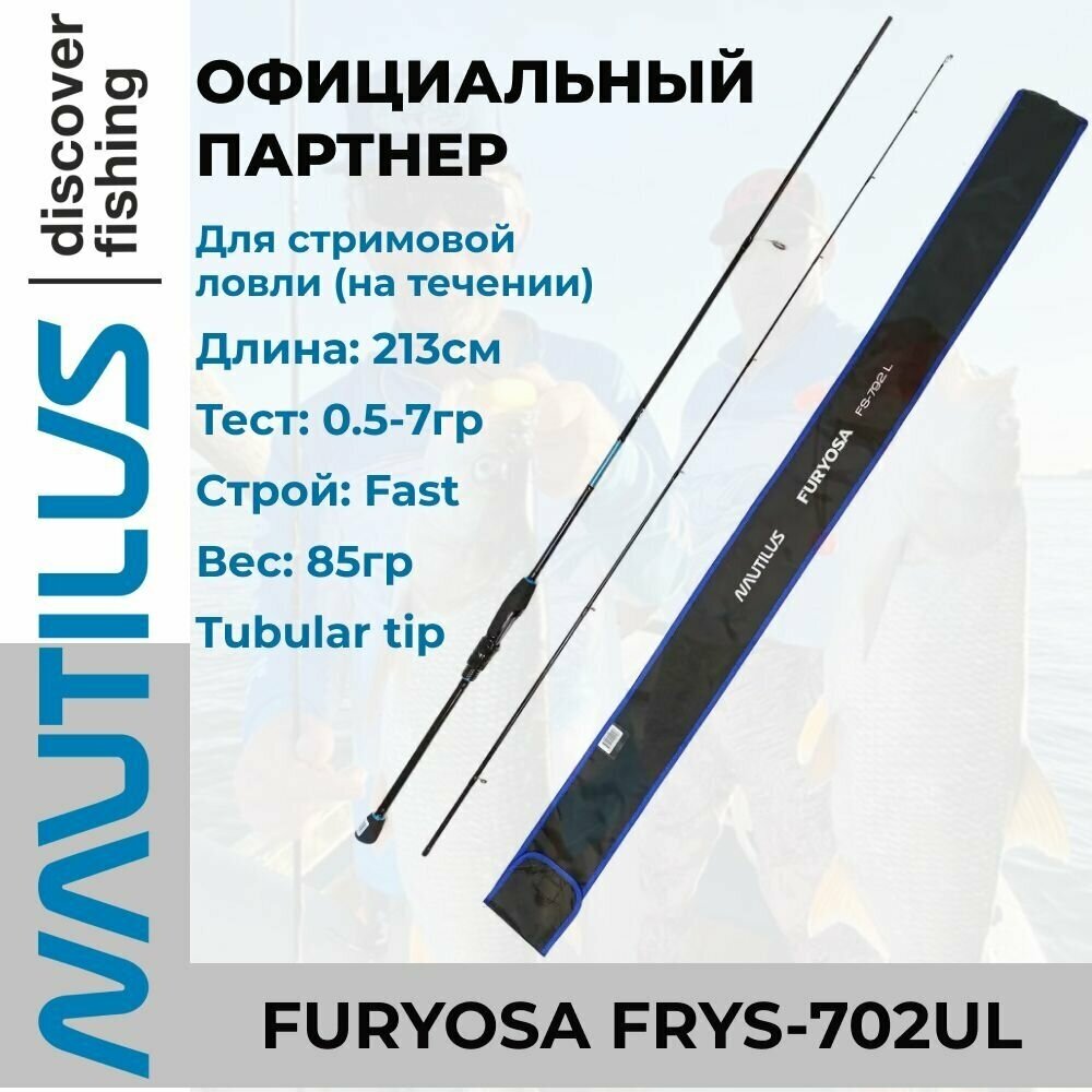 Спиннинг Nautilus Furyosa FRYS-702UL 213см 0.5-7гр