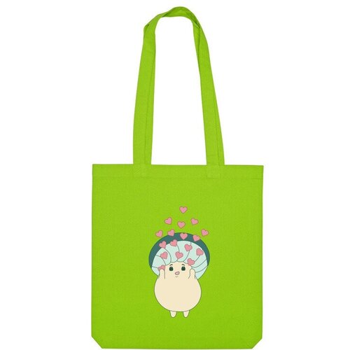 Сумка шоппер Us Basic, зеленый сумка милый грибочек с сердечками mushroom фиолетовый