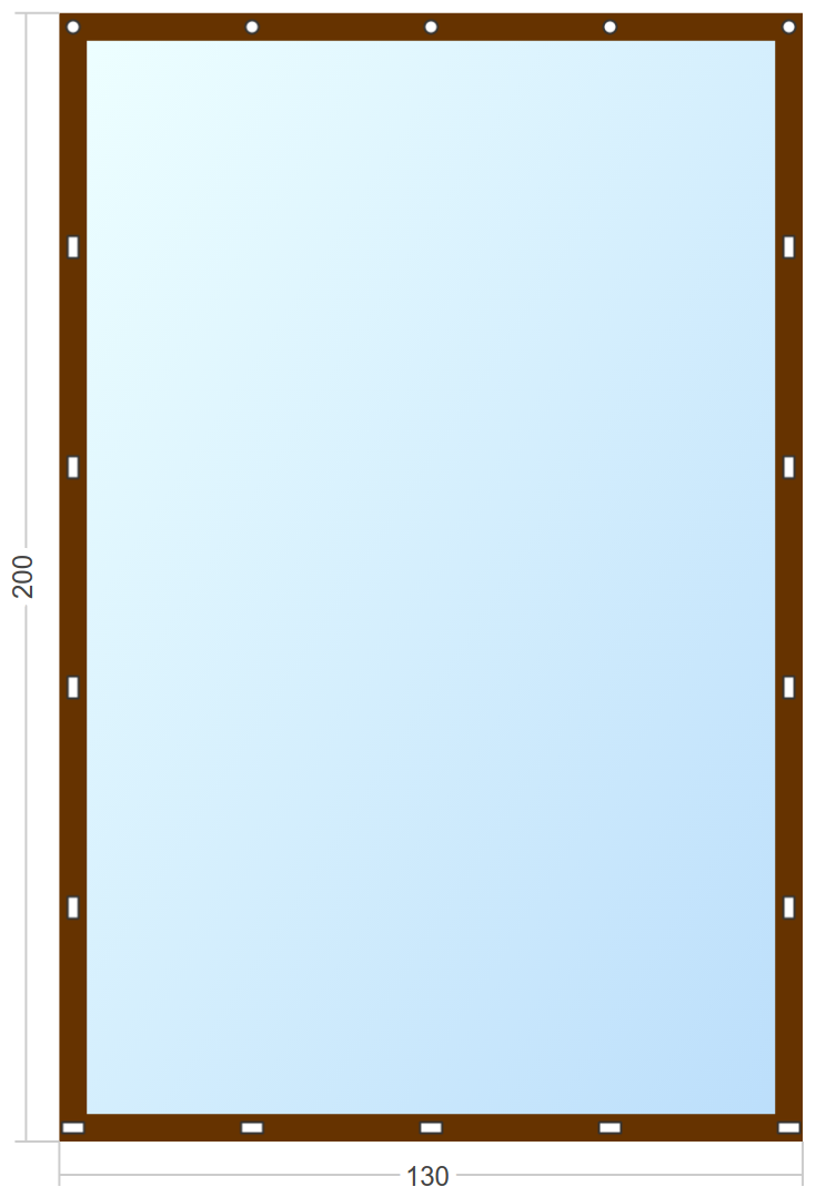 Мягкое окно Софтокна 130х200 см съемное, Скоба-ремешок, Прозрачная пленка 0,7мм, Коричневая окантовка, Комплект для установки - фотография № 3