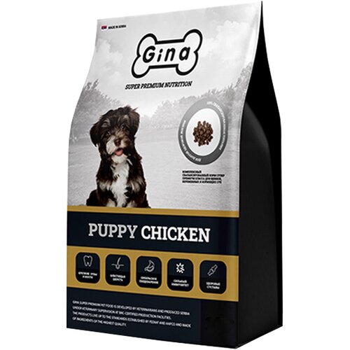 GINA PUPPY CHICKEN для щенков всех пород, беременных и кормящих сук с курицей (18 кг)