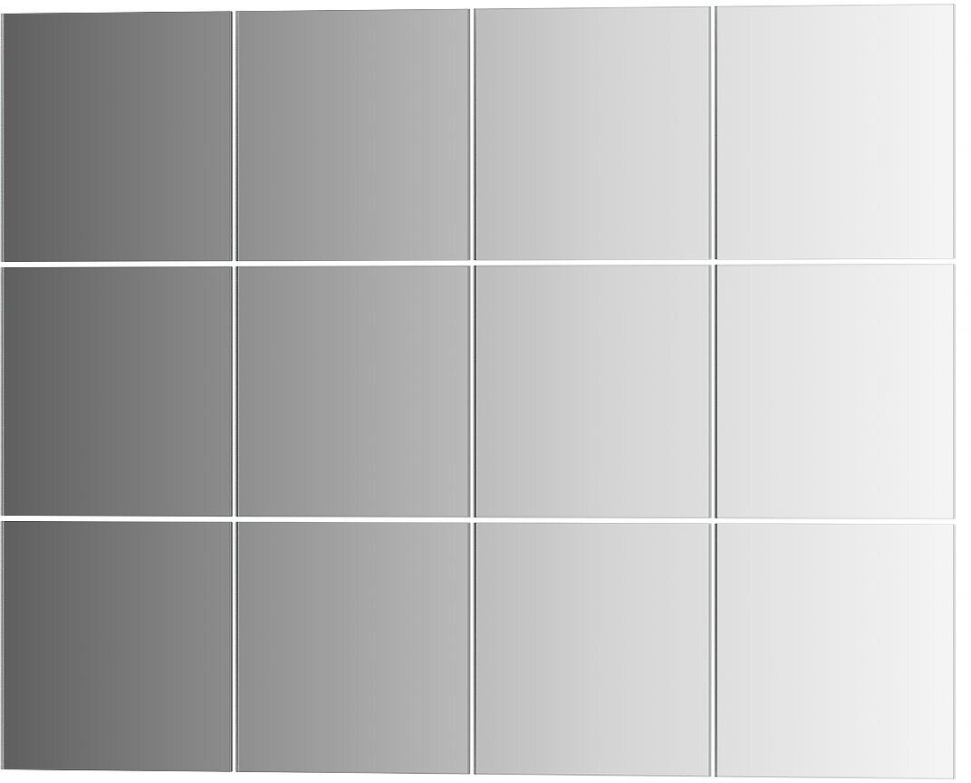 Зеркальная плитка - комплект 12 шт Квадратное 10х10 см; серебро Reflective EVOFORM BY 1402 - фотография № 3